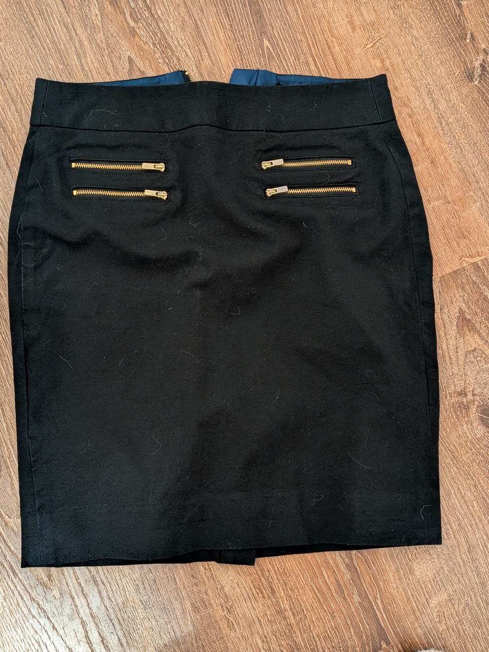 Banana Republic Black Pencil Skirt with Gold Zipper Accents